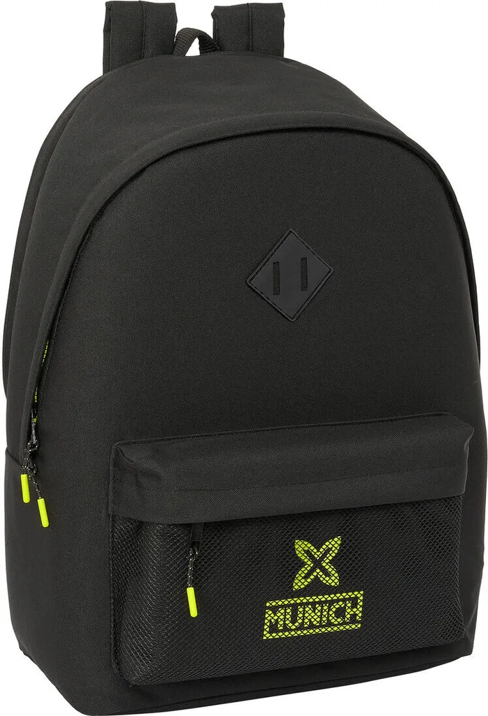 Sac à dos scolaire Munich Noir avec port USB intégré - 31 x 44 x 18 cm