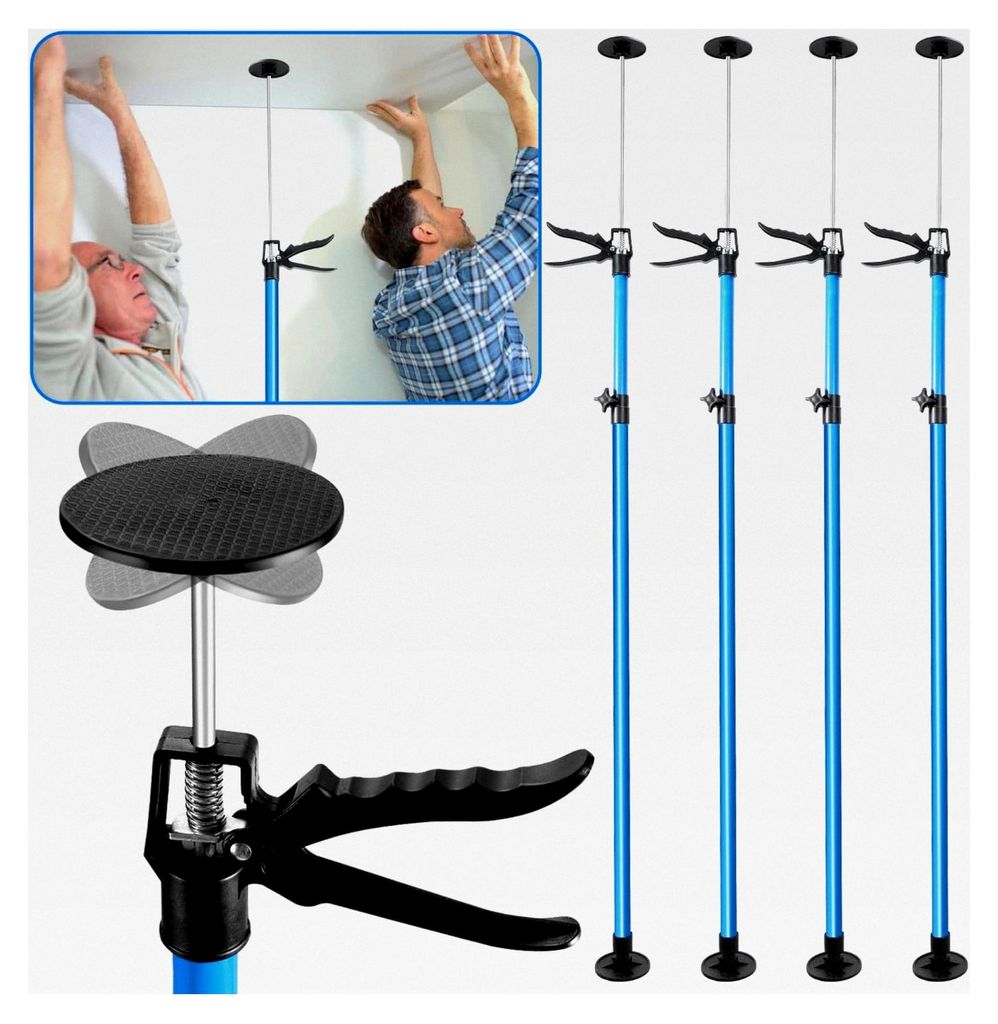 8x Deckenstützen, Montagestützen bis 50kg Tragkraft, Teleskopstützen bis 45°, Höhenverstellbar von 115-290cm, Einhandstützen für Wände und ...