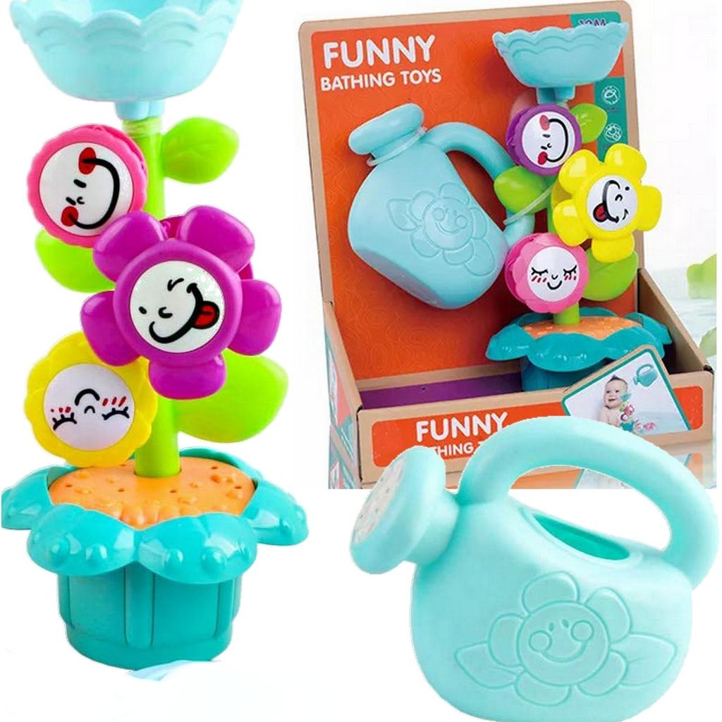 Badespielzeug Blume mit Gießkanne – Wasserspielzeug Set für Baby & Kind, Badewanne