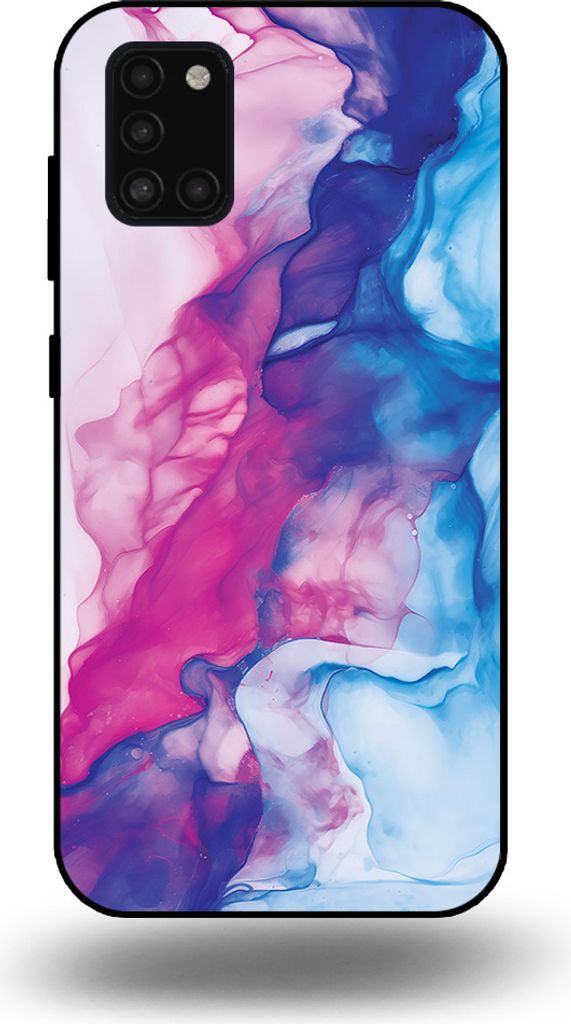 Smartphonica Telefon Fall geeignet für Samsung Galaxy A31 mit rosa blau Marmor Print - TPU Backcover Fall Rose blau Marmor Design