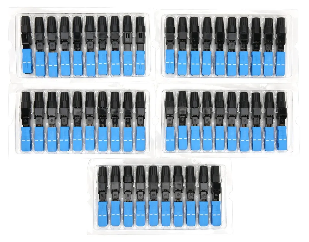 Lot de 50 raccords fibre optique SC UPC pour panneaux de brassage bleu