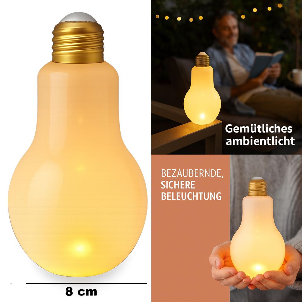 12 LED Dekolichter Glühbirne Tischdeko Leuchte Laterne Tischlampe Tischleuchte