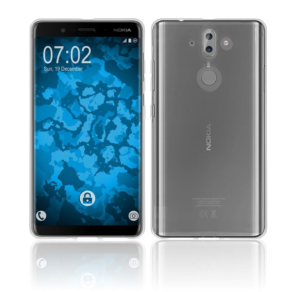 PhoneNatic Case kompatibel mit Nokia 9 - Crystal Clear Silikon Hülle transparent Cover