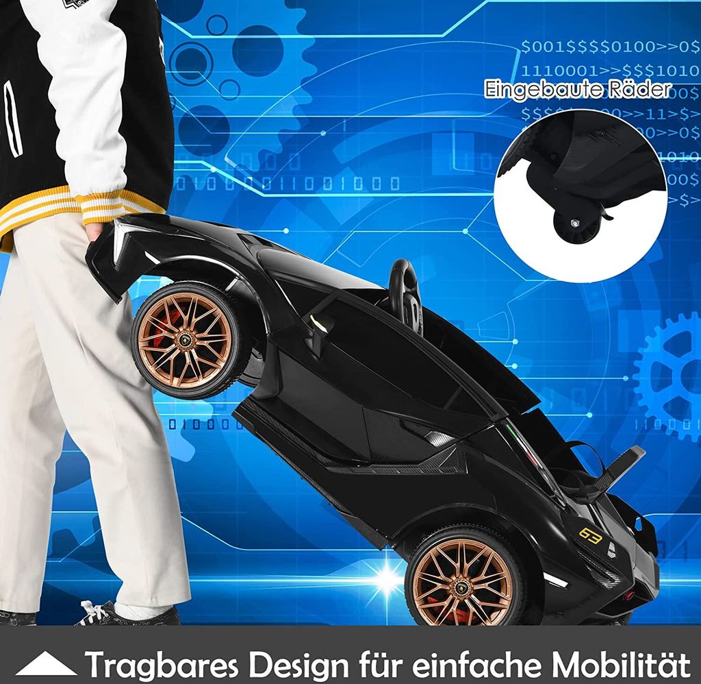 COSTWAY Samochód dziecięcy Lamborghini 12V z pilotem 2.4G, Zdjęcie produktu 6