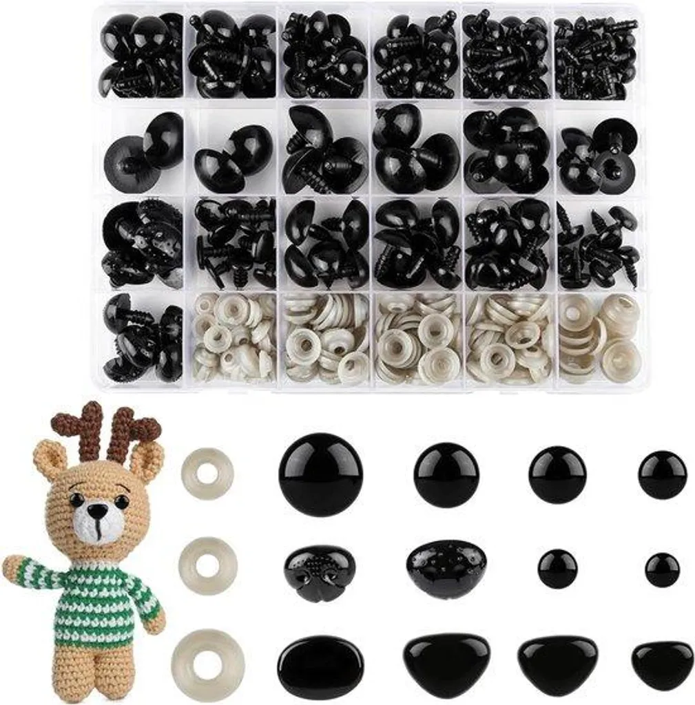 Fixation Yeux de Sécurité Anti-Arrachement pour Ours en Peluche - 150 Pièces