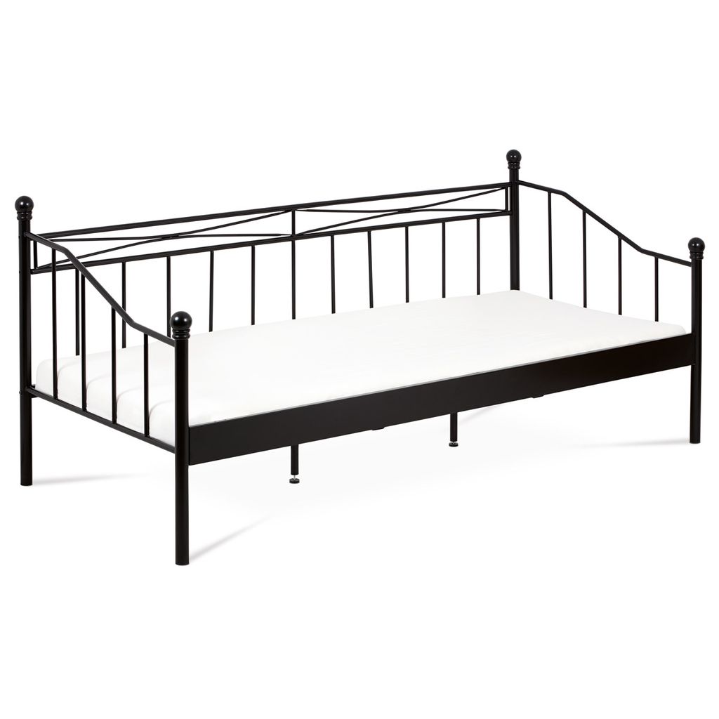 Bett Single 90x200 cm, Metall, schwarzer Matt -Lack - Bett -1905 v. Chr.