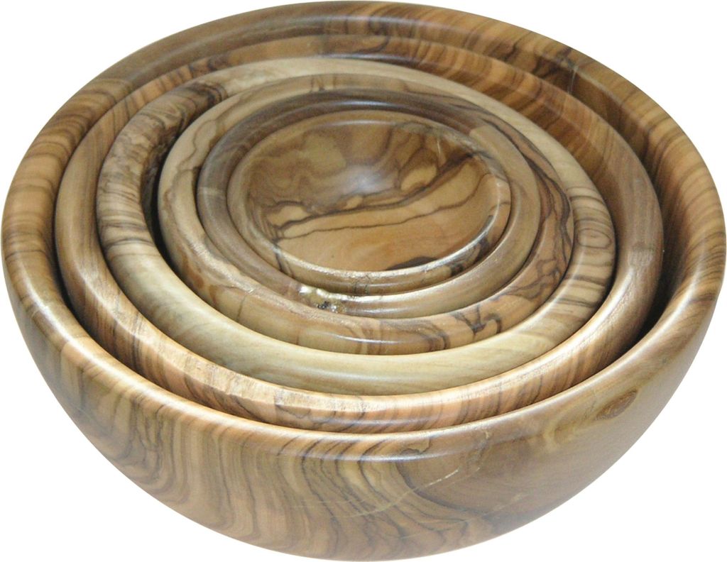 BERARD Schalen - Set, 6 verschiedene größen, 5 bis 17 cm, Olivenholz