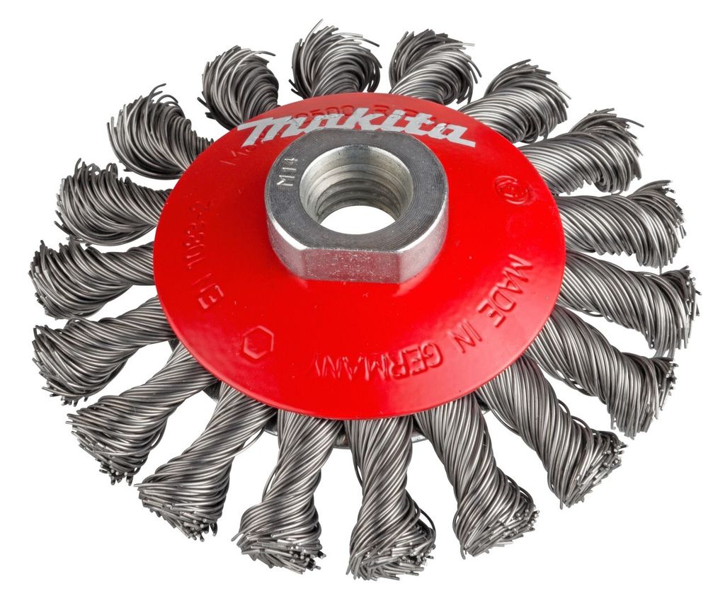 Makita Kegelbürste 100 mm - 0,5 mm - Zopfzahl 18 - M14 Produktbild 