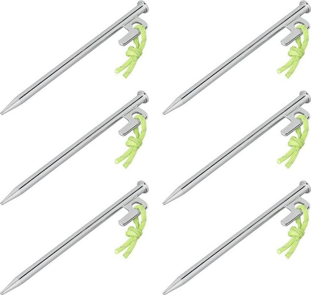 Felsheringe aus verzinktem Stahl, 20 cm, P-Haken, 6er-Set