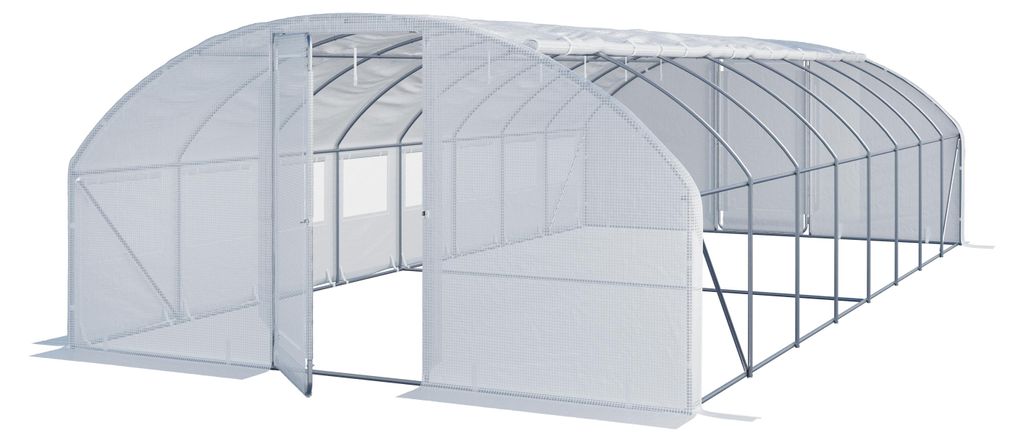 TOOLPORT Premium Foliengewächshaus 4x8m PE Plane 180g/m² Produktbild 