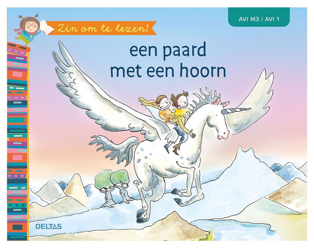 Delta ist gespannt auf das Lesen! - ein Pferd mit einem Horn (avi-m3)