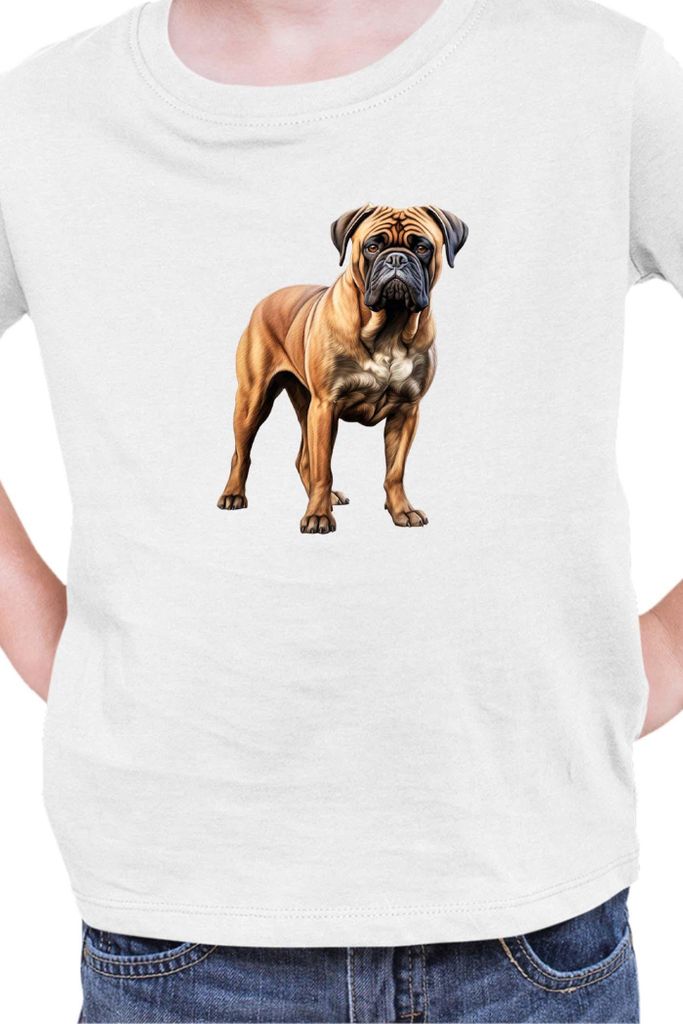Kinder T-Shirt Dogs Breeds Bullmastiff Dog Breed 005, 9-11 Jahr - 140 / Weiß