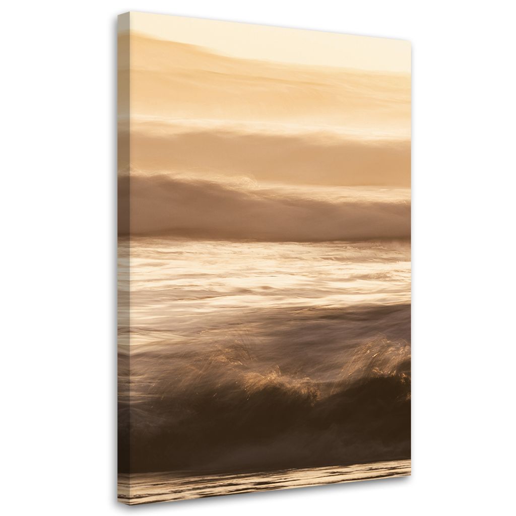 Leinwandbild Grasdünen Meer 80x120 Feeby Beige bild für die wand bereit zum aufhängen