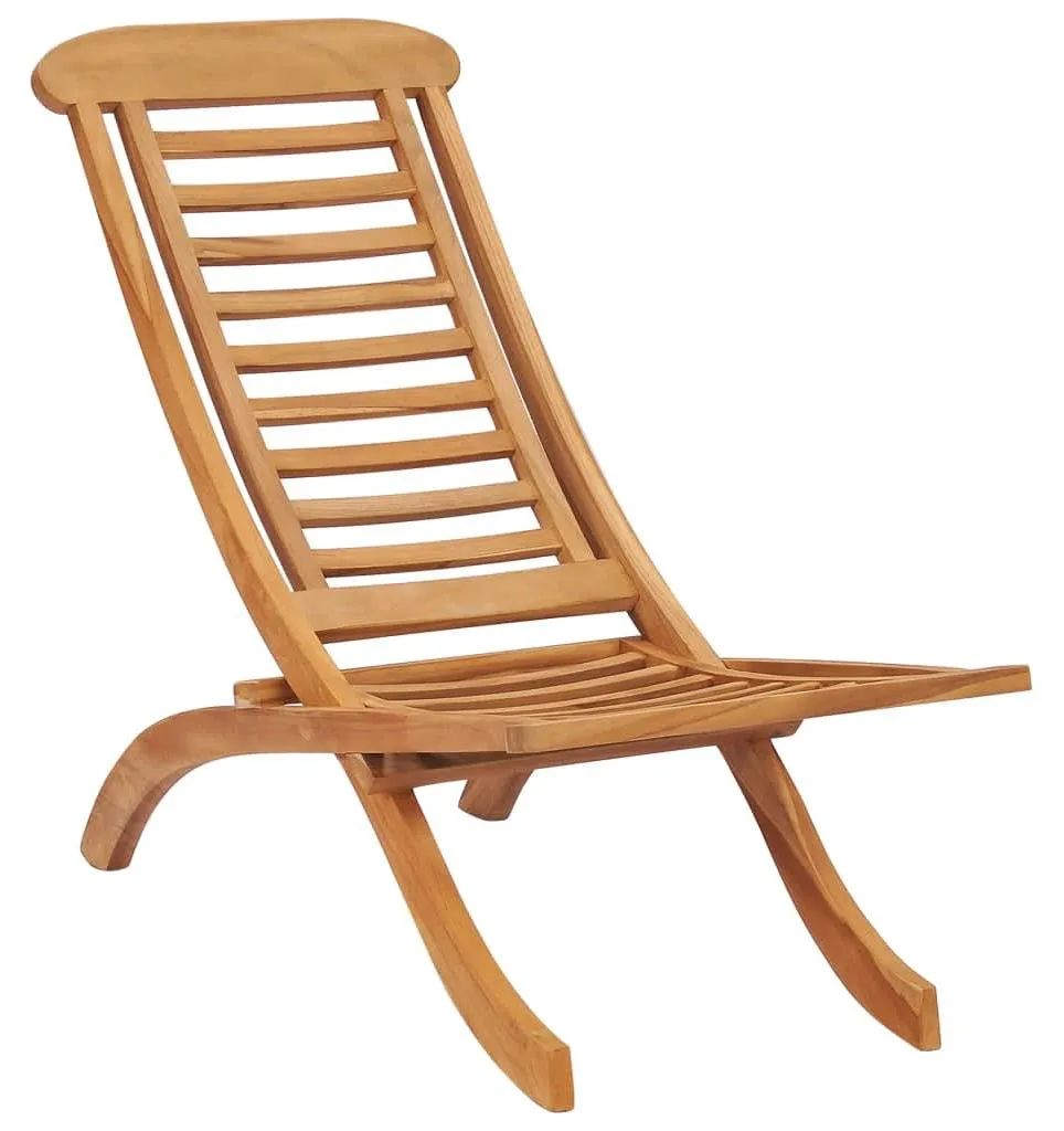 Chaise de jardin pliante météo-résistante en teck pour extérieur - 7