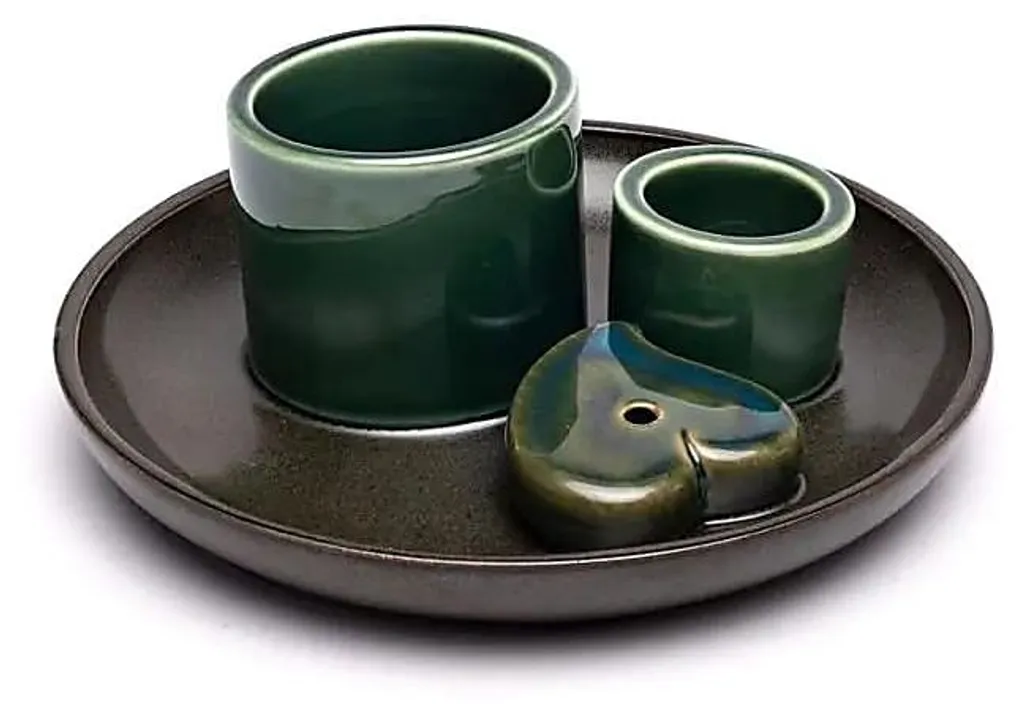 Brûleur d'Encens Céramique Cœur : Brûlez Palo Santo sans Cendres 14x6