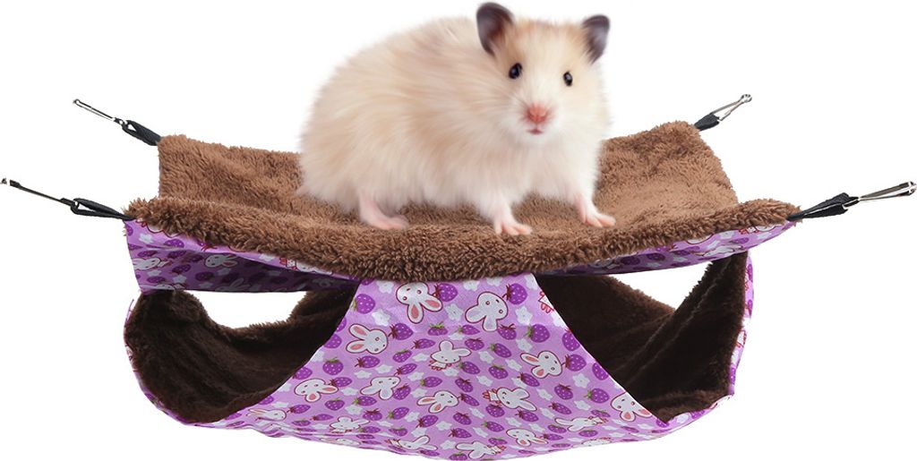 Purple Kaninchen Doppelschicht Zwischenschicht warme Hängematte Hängende Betthaus Schlafsack für Eichhörnchen kleine Petsl