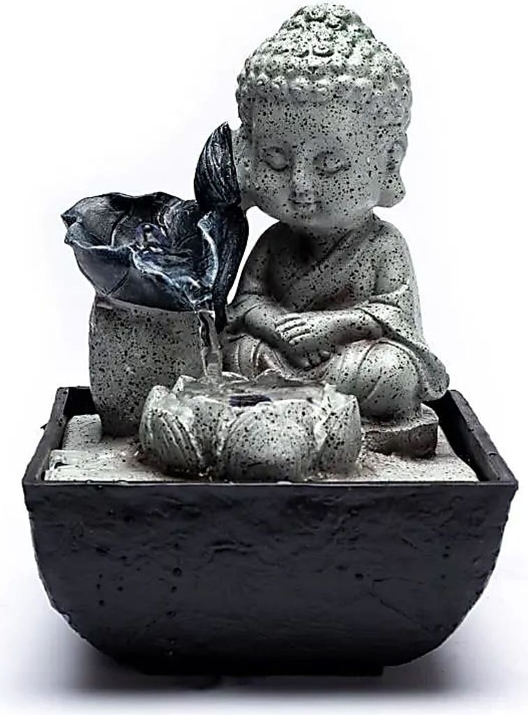 Kleiner Buddha Springbrunnen -- 14x14x21.5cm