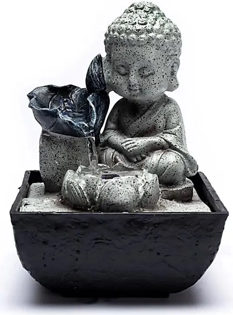 Fontaine à Eau Petit Bouddha Zen de 14x14x21,5 cm Décoration de Table