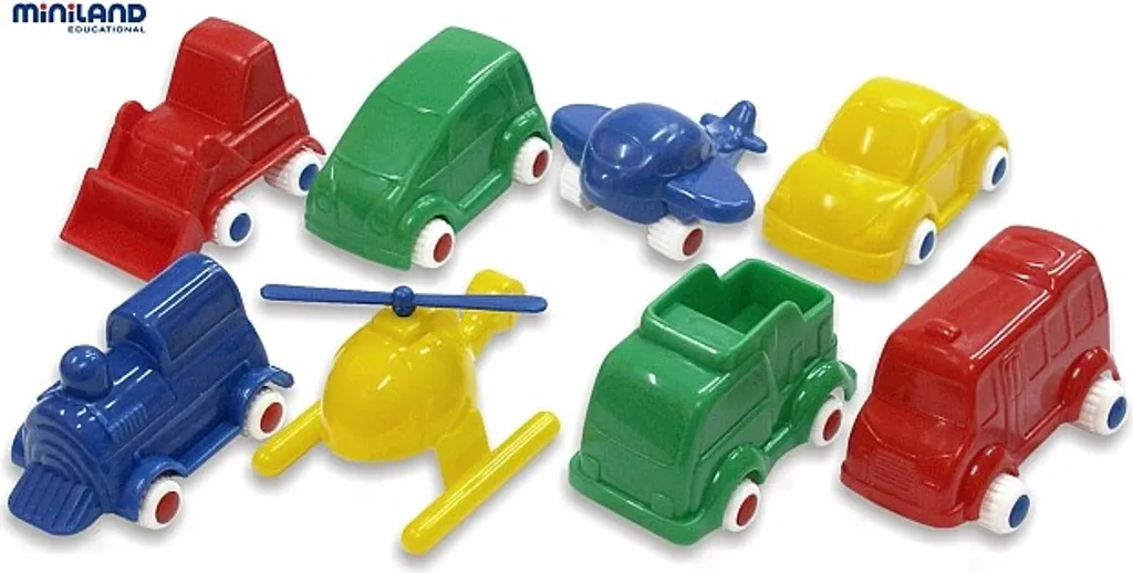 Set de 36 Voitures Miniatures Miniland 9cm pour Éveil et Jeu de Groupe