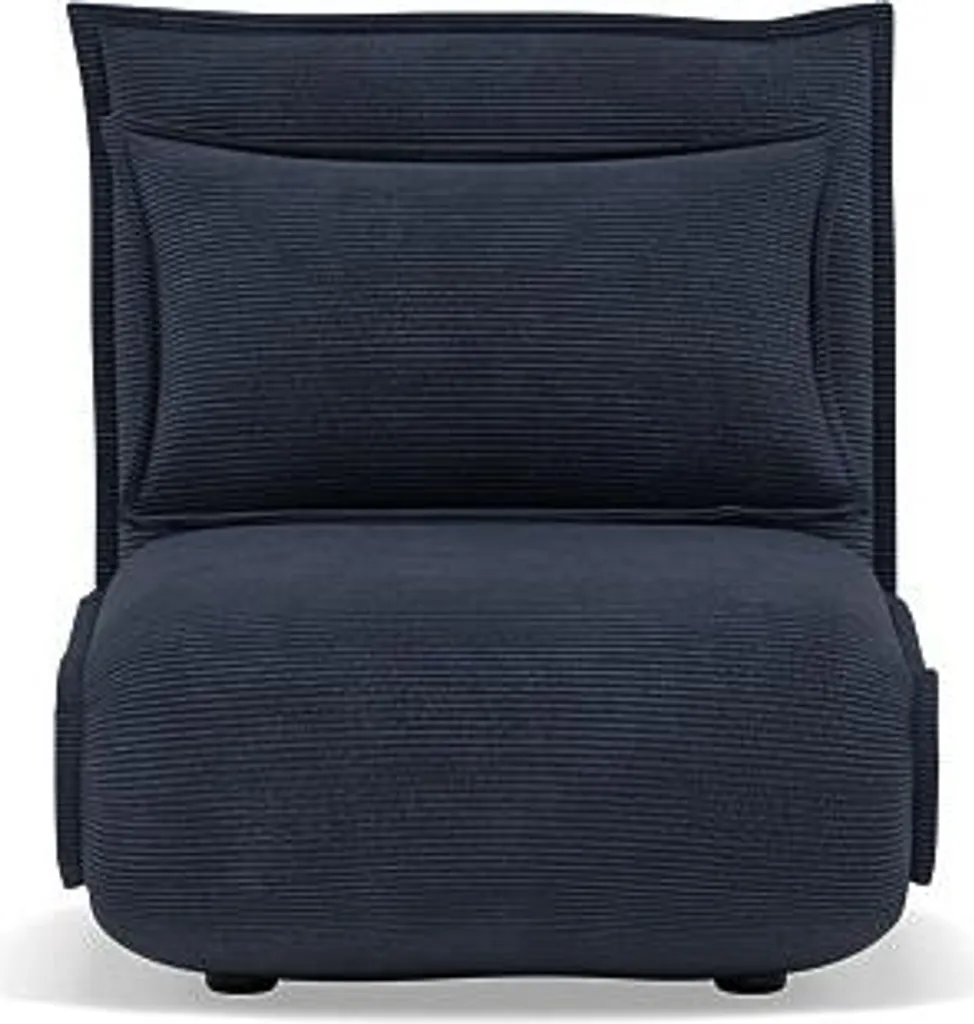 Banquette Convertible Bleu Nuit en Velours Côtelé Doux Style Candice