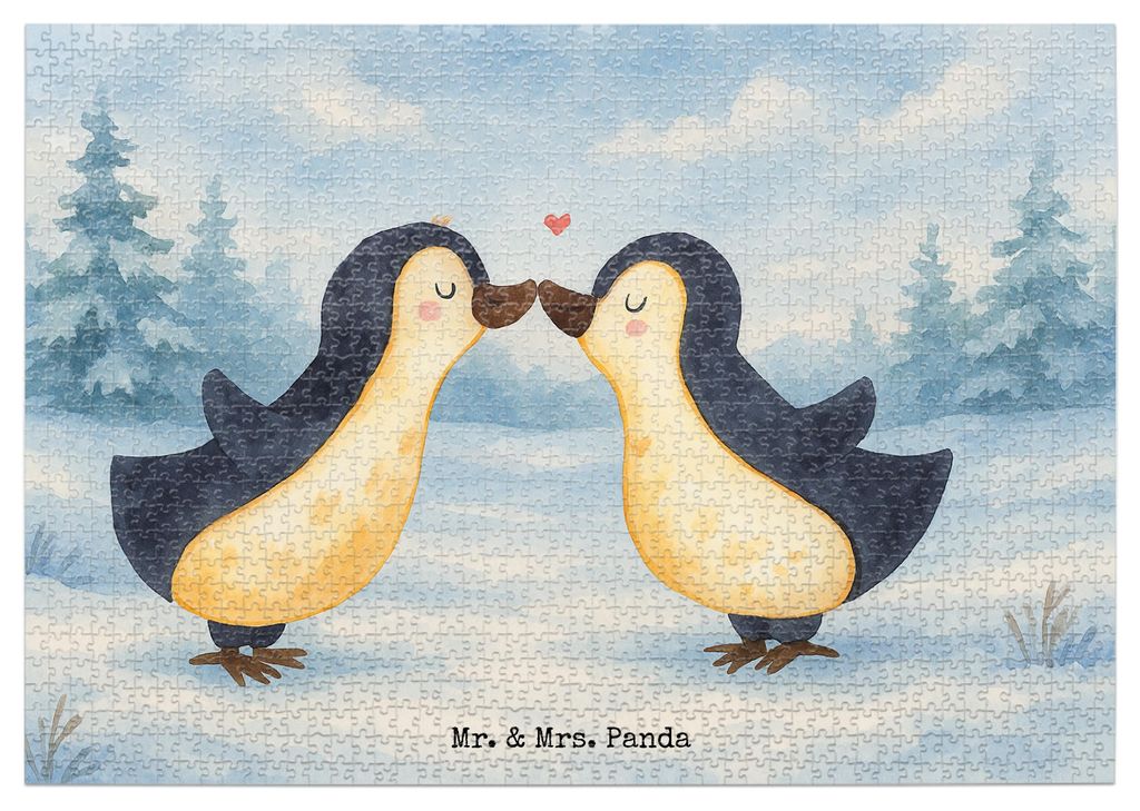 Mr. & Mrs. Panda Puzzle Pinguin Liebe Design 1500 Teile - Weiß - Geschenk, Puzzlespiel, 500, glücklich, 2000, Freundin, 300, Vertraut, Love, Lege...