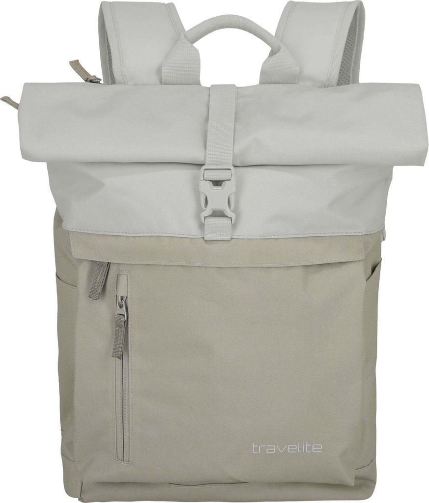 travelite Freizeitrucksack Rucksack mit Laptopfach Basic Rollup Backpack 35L Sand / Ivory beige