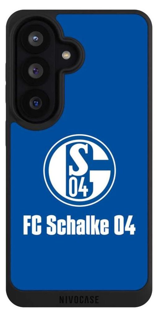 NIVOCASE Handyhülle für Samsung Galaxy S26 Hülle NIVOpure Case Schwarz FC Schalke 04 Logo Offizielles Lizenzprodukt