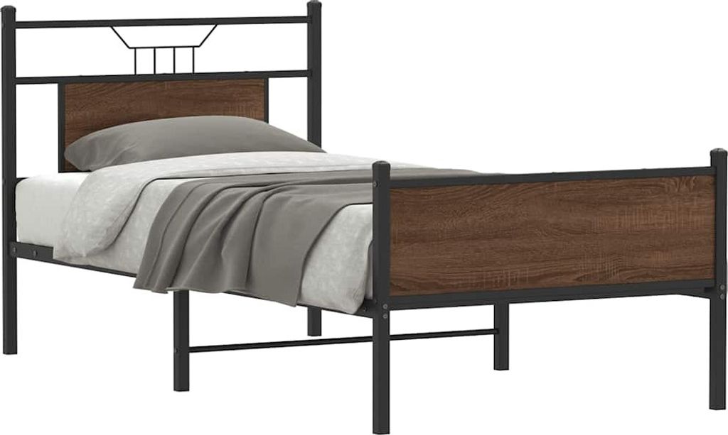 Maison Exclusive - Bettgestell ohne Matratze Braun Eiche 75x190 cm Holzwerkstoff