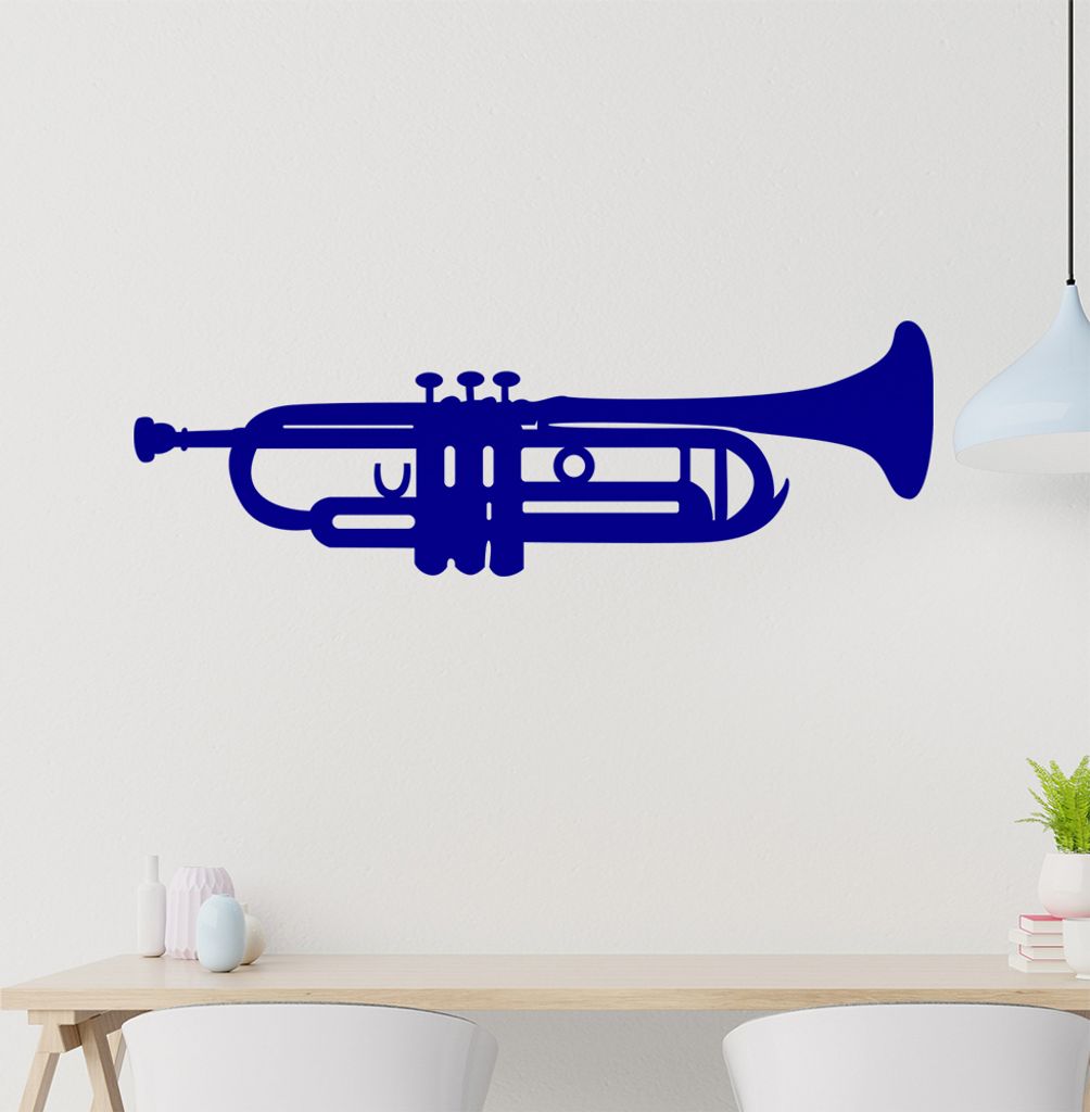 Trompete Wandtattoo in 6 Größen - Wandaufkleber Wall Sticker - Dekoration, Küche, Wohnzimmer, Schlafzimmer, Badezimmer