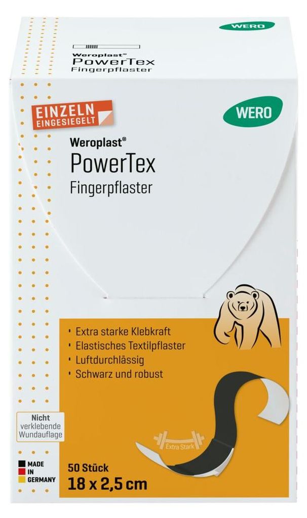 Weroplast PowerTex Fingerpflaster 18 x 2,5 cm, 50 Stk/Pkg Produktbild 