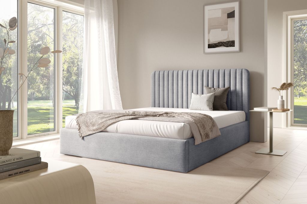 Doppelbett mit Stauraum 160x200 TAISA 2 - hellgrau