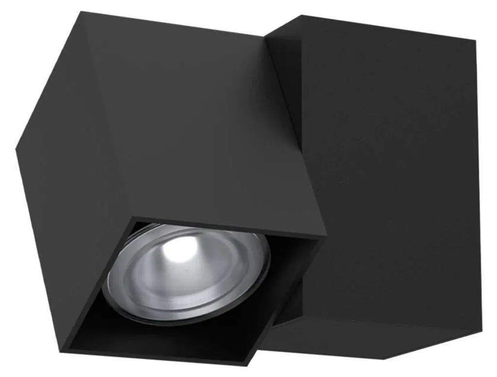 Plafonnier Spot Noir Design Carré en Métal pour Ampoule LED GU10