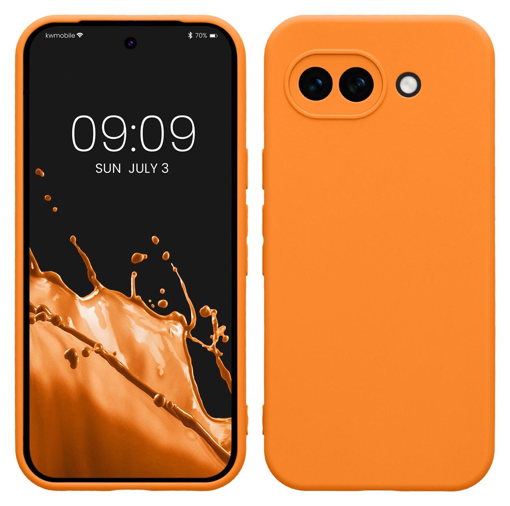 kwmobile Handyhülle für Google Pixel 10a Hülle - weiches Handy Silikon Case - Schutzhülle Cover - Fruity Orange