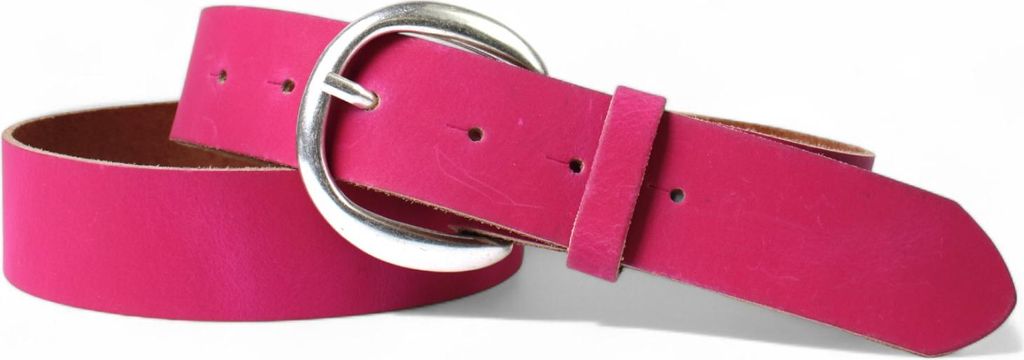 FRONHOFER Gürtel Damen 4 cm runde Gürtelschnalle mattsilber echt Ledergürtel