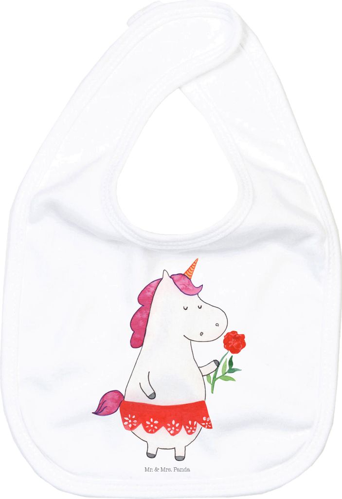 Mr. & Mrs. Panda Lätzchen Einhorn Dame - Weiß - Geschenk, Unicorn, Sabberlätzchen, Freundin, Bachelor, Für Babys, Sabber, Spucklätzchen, Frau,...