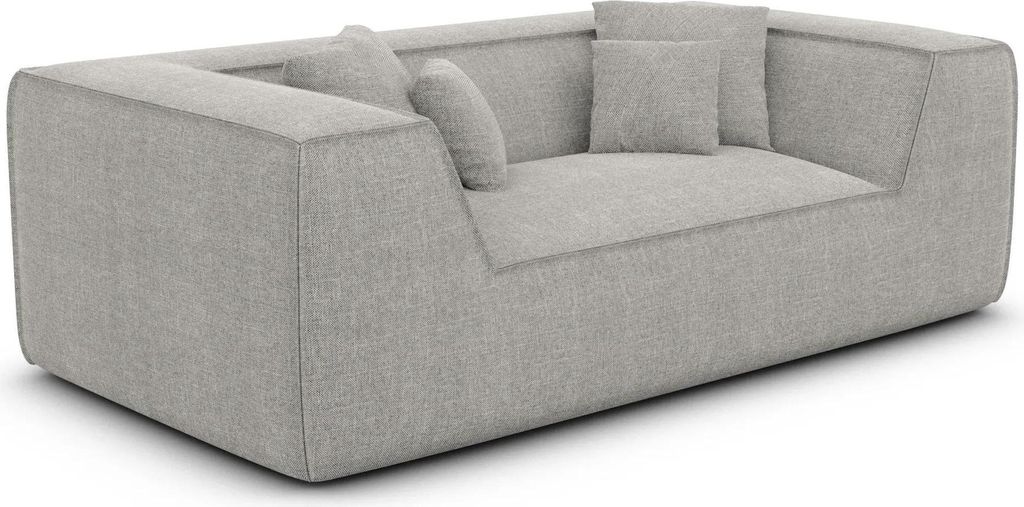 Strukturstoff 2-Sitzer Couch Liberia Hellgrau