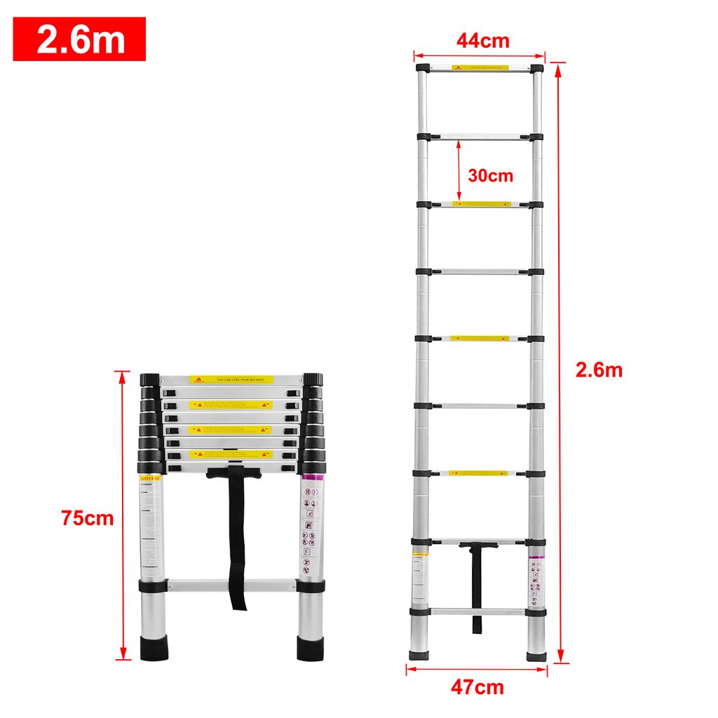 Alu Teleskopleiter Stehleiter Anlegeleiter Mehrzweckleiter Ladder Leiter 3,2m 