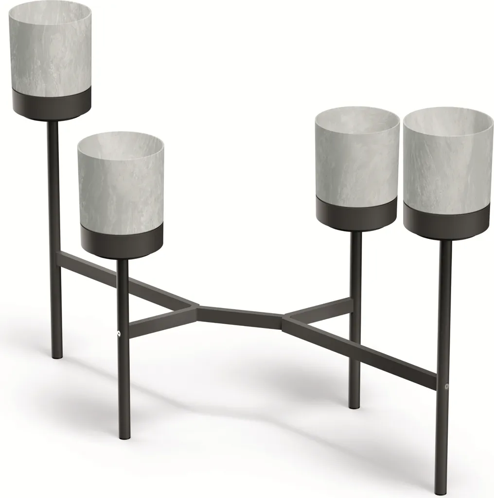 Prosperplast Bloomie Stand Présentoir à fleurs 4 pots 125x55x81,5cm Béton