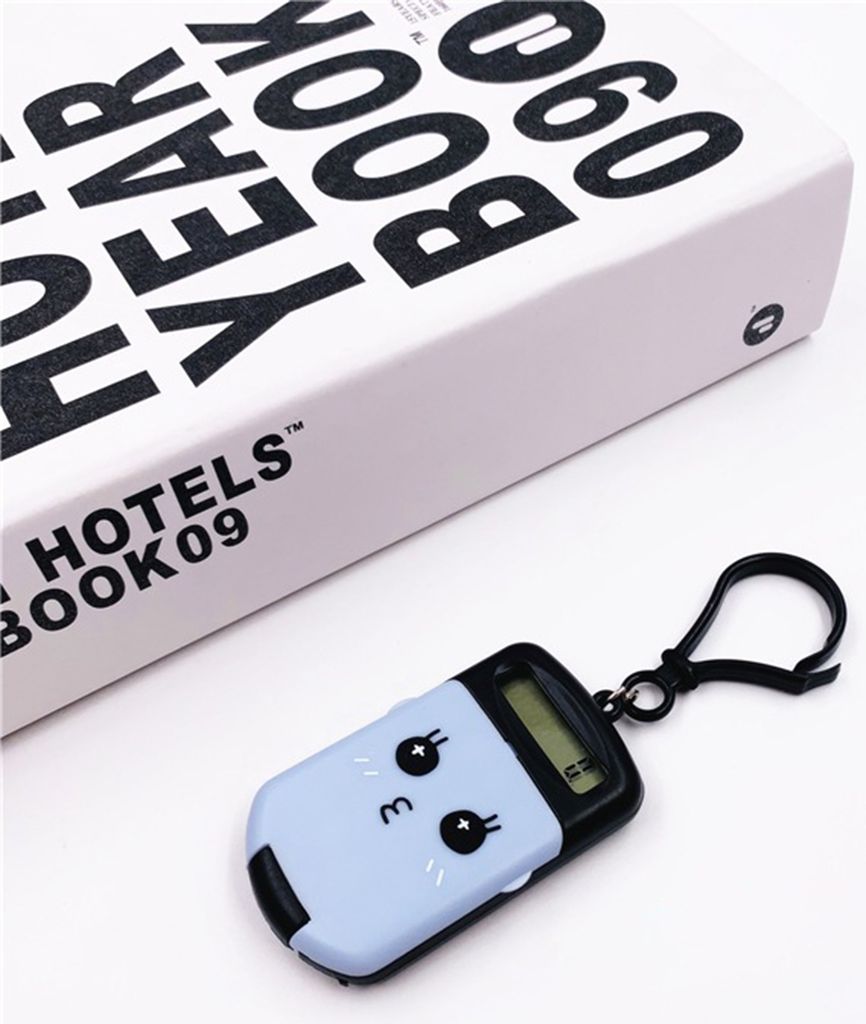 Mini -Rechner niedliche Emoticons Kunststoff Cartoon Digitaler Taschenrechner mit Key Ring Office Supplies-Schwarz