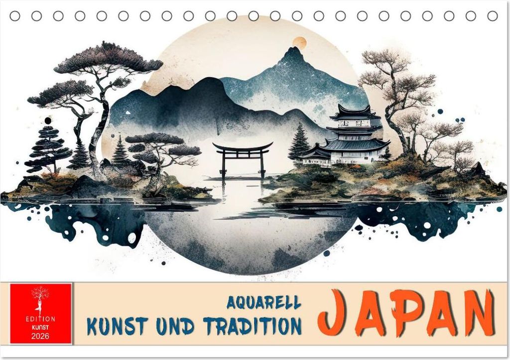 Japan - Aquarell Kunst und Tradition (Tischkalender 2026 Produktbild 