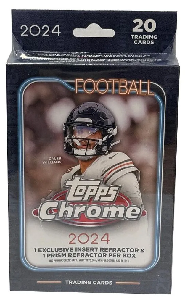 Topps Chrome Football 2024 : Boîte à suspendre avec inserts exclusifs