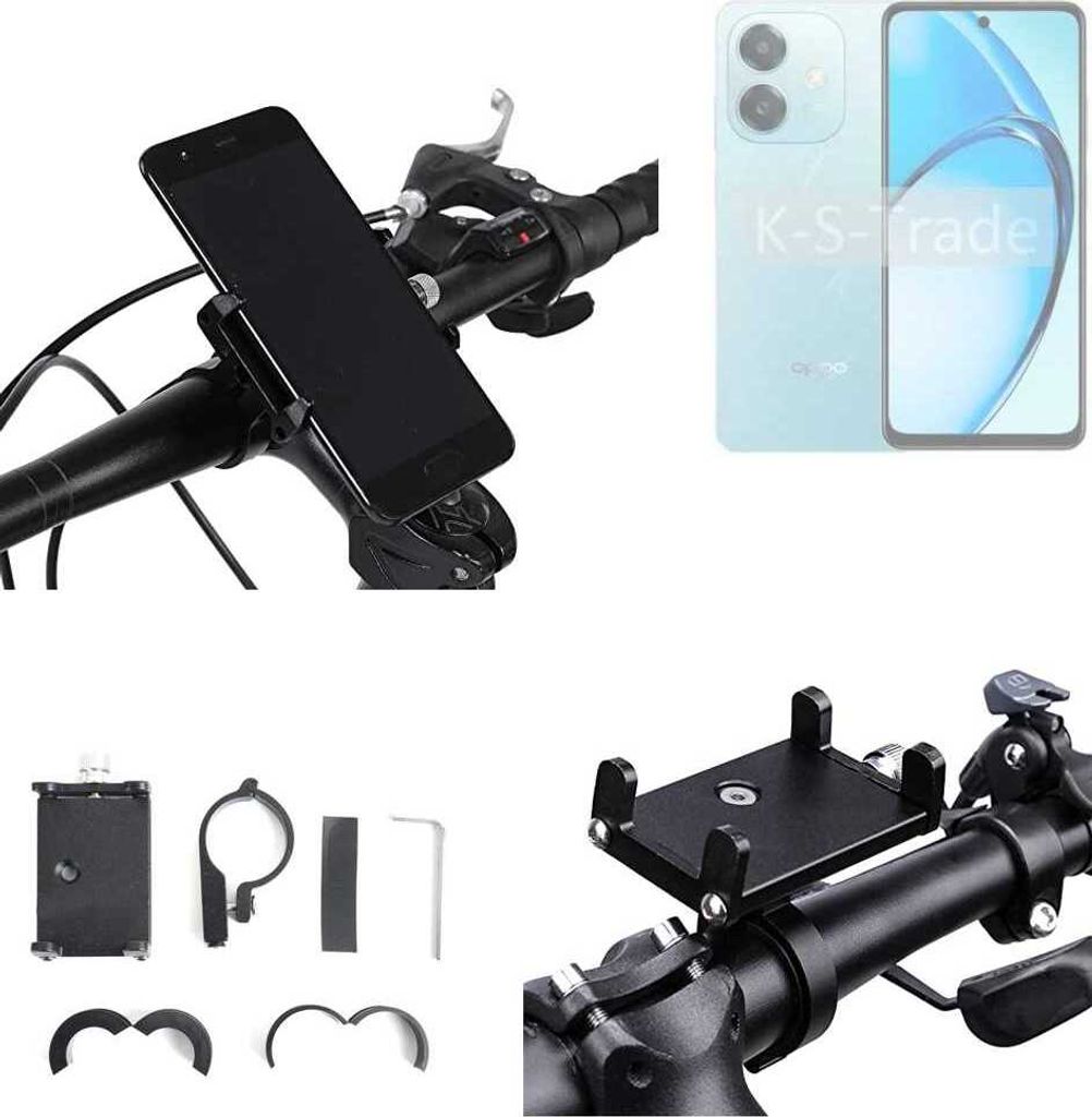 K-S-Trade Handyhalterung für das Fahrrad kompatibel mit Oppo A20 Halter Lenkstange Fahrradhalterung Motorrad Bike Mount Befestigung Smartphone Handy