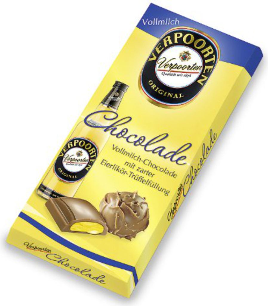 Verpoorten Vollmilchschokolade mit Eierlikör und Produktbild 