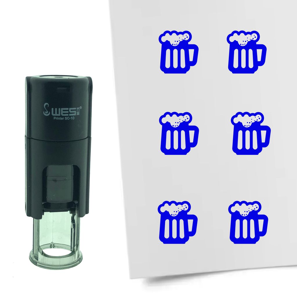 CombiCraft Selbstfärbender Stempel 'Bier' in der Farbe Blau, Ø10mm