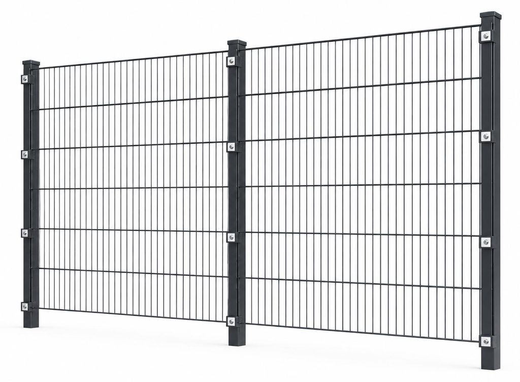 Doppelstabmattenzaun-Set 6/5/6 Produktbild  KI-generiertes Bild