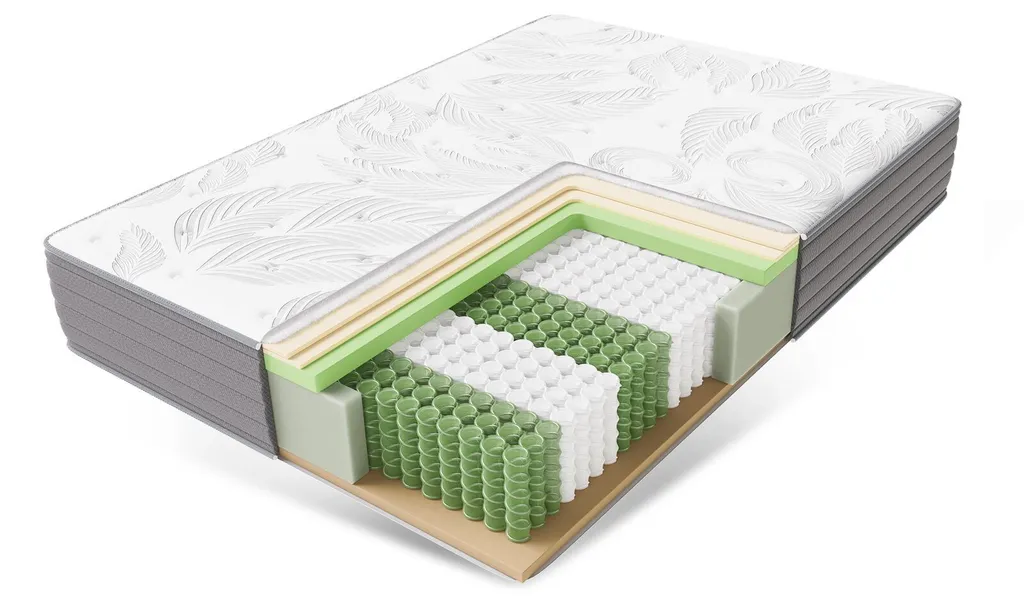 Matelas 90x200 cm anti-mal de dos à ressorts ensachés 7 zones ferme