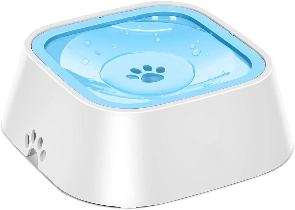Hundenapf, auslaufsicherer Wassernapf für Haustiere, Wasserspender mit langsamer Wasserzufuhr, rutschfester Wasserspender für Haustiere, Futterna...
