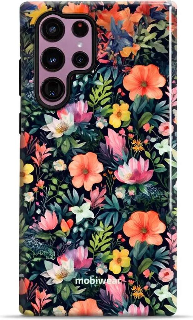 Handyhülle für Galaxy S22 Ultra, Mobiwear Elite Pro, Bunt-Blumig