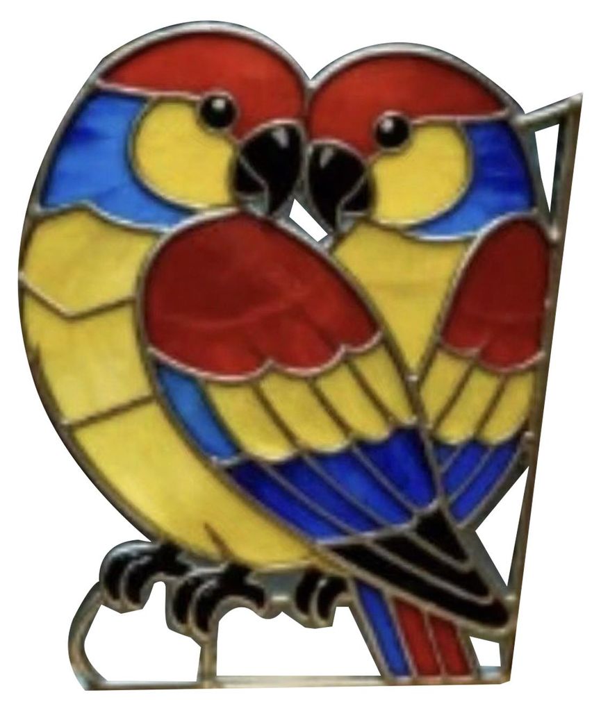 Vogel-Sonnenfänger, Buntglas-Acryl-Fensterornament mit Kupferfolienrand, Geschenk für Frauen, Mütter, Großmütter und Vogelliebhaber