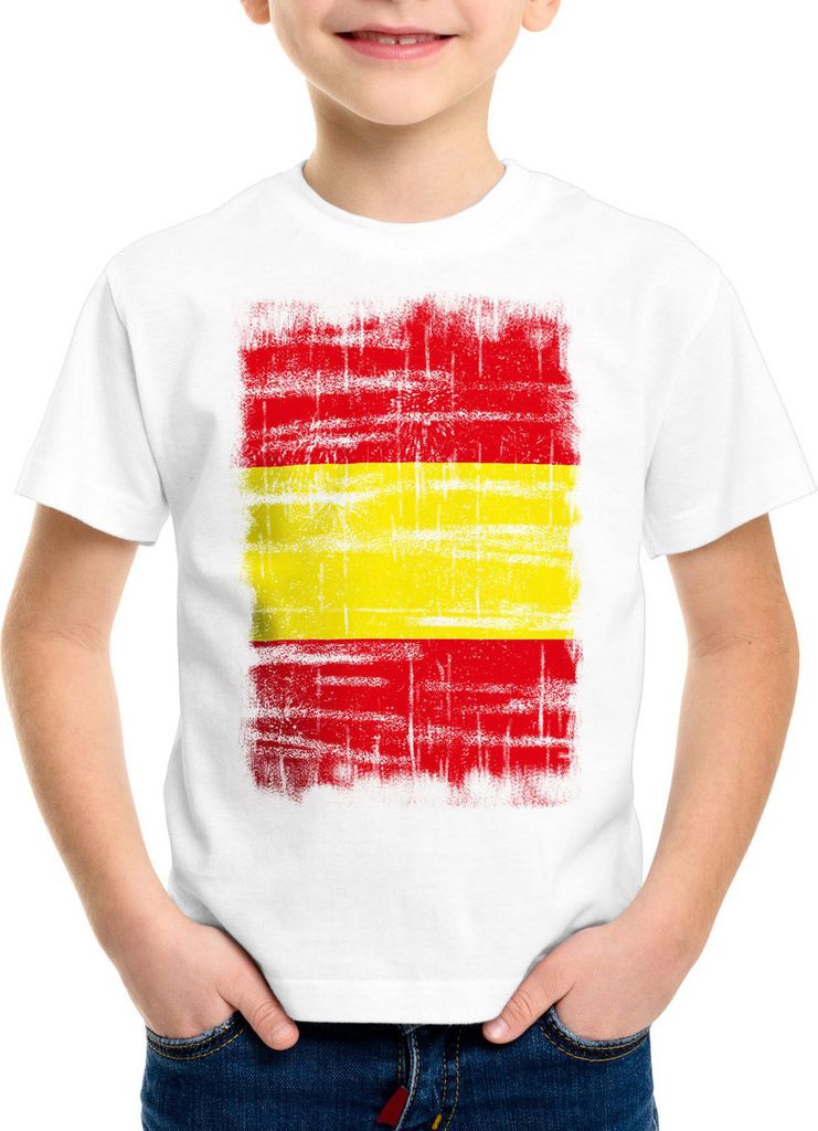 BaumwolleCloud Spanien Vintage Flagge Kinder T-Shirt EM WM Olympia